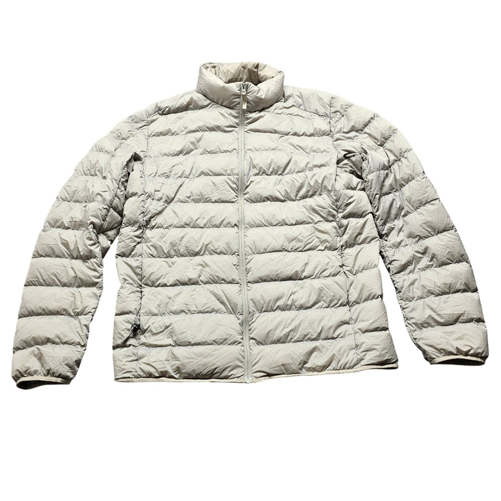 Uniqlo Ultra Light Down Jacket Mens L Gray Packable Puffer Lightweight Travel